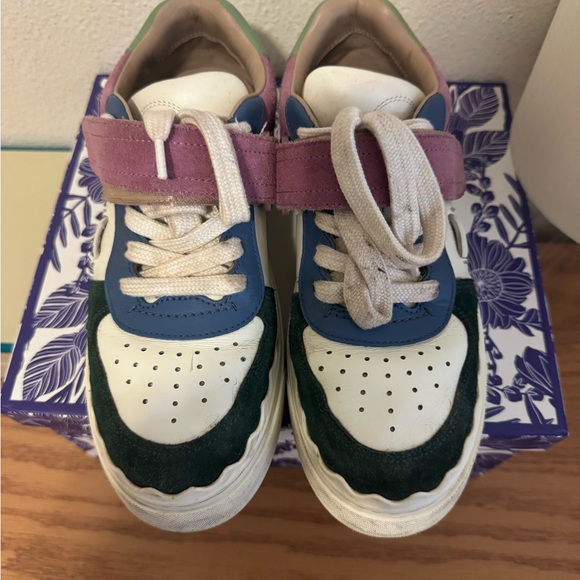 CHLOÉ- Multicolor Lauren Sneakers, Suede and Leather, Used well. SIZE EU 38 - Picture 6 of 8